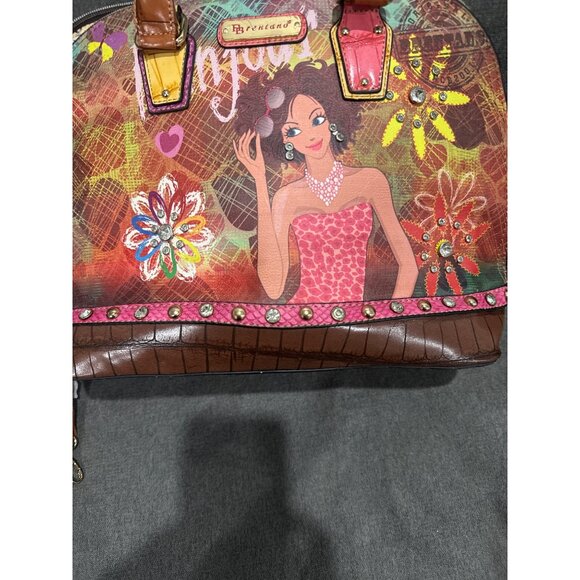 Breniano Bonjour Multicolor Handbag & Wallet Set With Adjustable Strap And Zippe - Picture 12 of 12